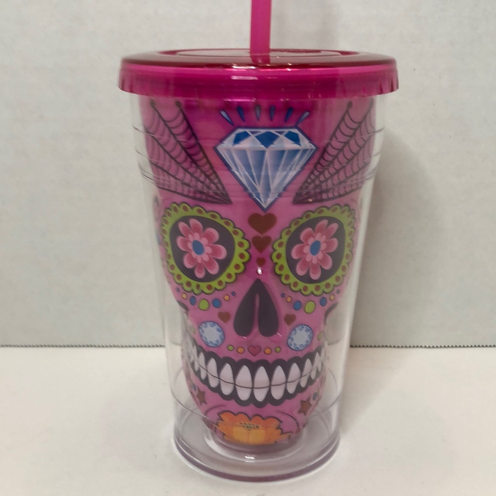 Cool Gear Plastic Tumbler Pink Sugar Skull
